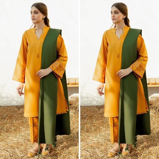 ZN957-WINTER 3PC Dhanak suit with Dhanak Shawll