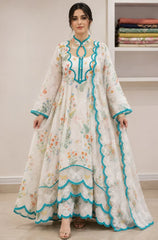 ZONIYA ZN1390  SUMMER      3 piece Lawn frock style Printed suit -