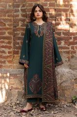 3PC EMBROIDERED DHANAK SUIT - ZN-1477