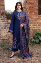 3PC EMBROIDERED DHANAK SUIT - ZN-1487