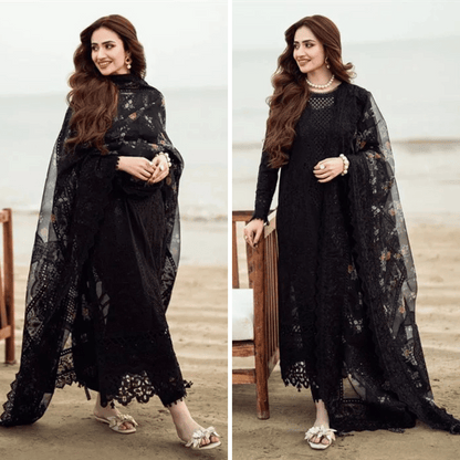 ZN1041 - Nureh 3PC Lawn ChickenKari Embroidered