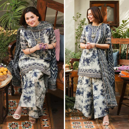 ZN1069 - Faiza Saqlain 3PC Lawn Printed Suit