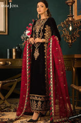 3PC EMBROIDERED VELVET SUIT - ZN-1412