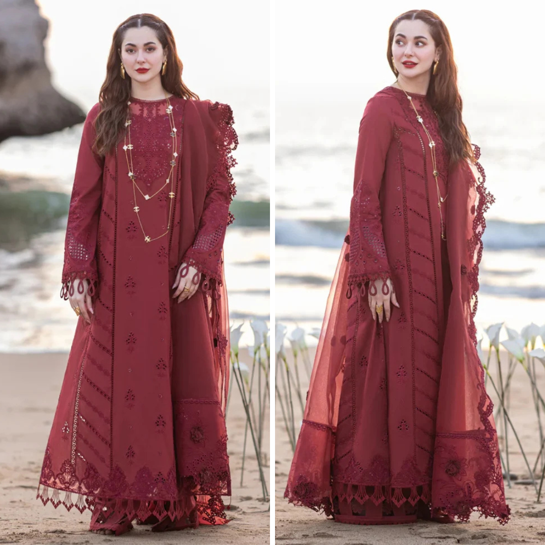 ZN1049 - Qalamkaar 3PC Unstitched Lawn Embroidered Chicken Kari