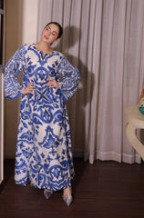 ZONIYA ZN1375 SUMMER 2 piece Silk printed coord kaftan -