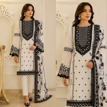 3PC EMBROIDERED LAWN SUIT - ZN-207