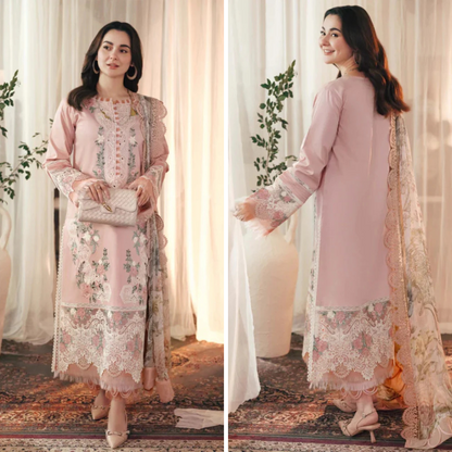 ZN1053 - Jade 3PC Lawn Chickenkari Embroidered Suit
