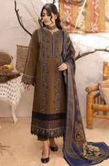 3PC EMBROIDERED DHANAK SUIT - ZN-1423
