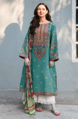 3PC EMBROIDERED DHANAK SUIT - ZN-1480