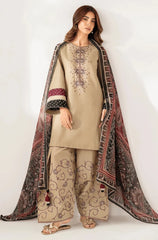 3PC EMBROIDERED DHANAK SUIT - ZN-1425