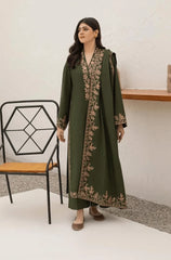 3PC EMBROIDERED DHANAK SUIT - ZN-1415