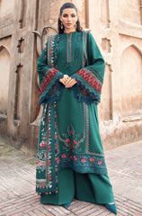 3PC EMBROIDERED DHANAK SUIT - ZN-1455