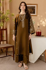 3PC EMBROIDERED DHANAK SUIT - ZN-1491