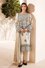 3PC EMBROIDERED DHANAK SUIT - ZN-1449