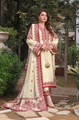 3PC EMBROIDERED DHANAK SUIT - ZN-1452