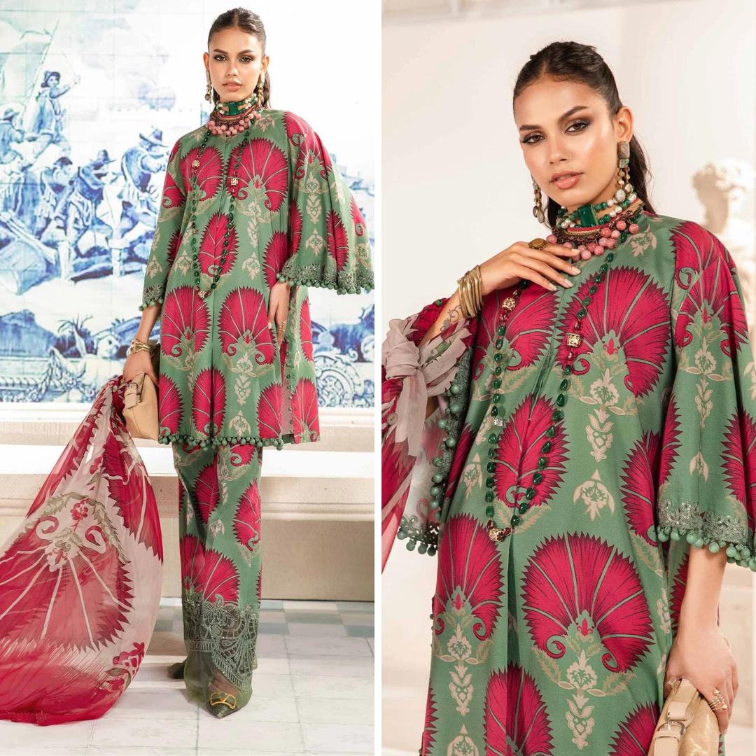 ZN788-3 Piece Unstitched Digital Printed Airjet Lawn Suit