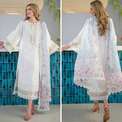 ZN975 - JAZMIN SUMMER 3PC LAWN EMBROIDERED