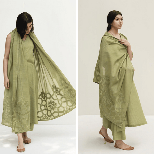 ZN1015-SUMMER 3PC Lawn Shirt With Monar Embroidered Dupatta