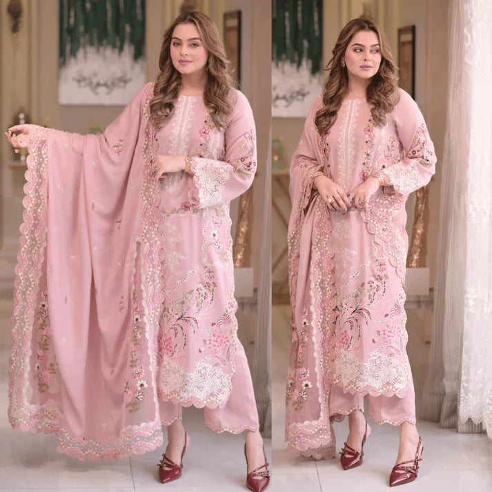 3PC EMBROIDERED LAWN SUIT - ZN-1309