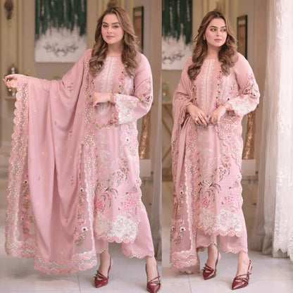 3PC EMBROIDERED LAWN SUIT - ZN-1309