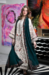 3PC EMBROIDERED DHANAK SUIT - ZN-1479