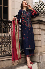 3PC EMBROIDERED DHANAK SUIT - ZN-1478