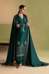 3PC EMBROIDERED DHANAK SUIT - ZN-1508