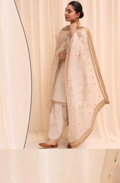ZN778-SUMMER 3PC Lawn Embroidered Shirt With Organza Embroidered Dupatta