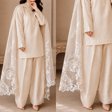 Embroidered 3 Piece Unstitched Lawn Suit- ZN1402