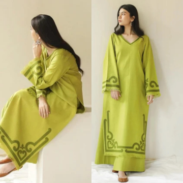 2PC EMBROIDERED DHANAK SUIT - ZN-1483