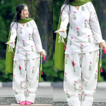 ZONIYA   SUMMER  3 piece Lawn frock style Printed suit -ZN1403