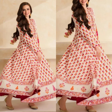 Sana Javed - 3 piece Lawn frock style Printed suit -ZN1405