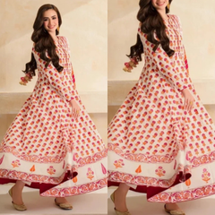 Sana Javed - 3 piece Lawn frock style Printed suit -ZN1405