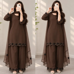 3PC Shamooz Silk Embroidered Suit - ZN-1492