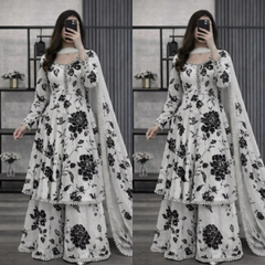3PC Lawn frock style Printed suit - ZN-1363