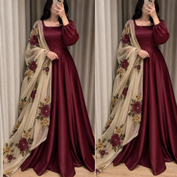 3PC Shamooz Silk Embroidered Suit - ZN-1500