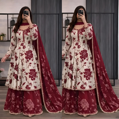 ZONIYA SUMMER ZN1351  -3 piece Lawn silk frock style Printed suit