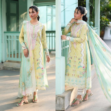 Qalamkar -ZN1368  Summer 3PC Lawn Digital Print Dress -