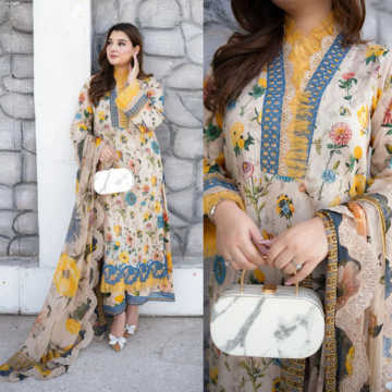 Qalamkar -ZN1371 Summer 3PC Lawn Digital Print Dress