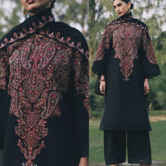 3PC EMBROIDERED DHANAK SUIT - ZN-1506