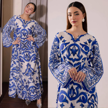 ZONIYA ZN1375 SUMMER 2 piece Silk printed coord kaftan -