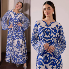 ZONIYA ZN1375 SUMMER 2 piece Silk printed coord kaftan -