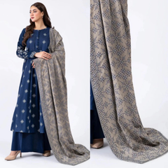 3PC EMBROIDERED DHANAK SUIT - ZN-778