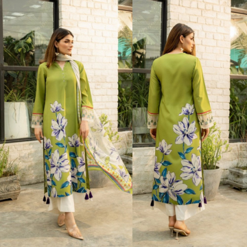 3PC PRINTED SILK SUIT - ZN-829