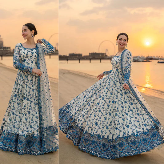 3PC PRINTED LAWN FROCK - ZN-1337