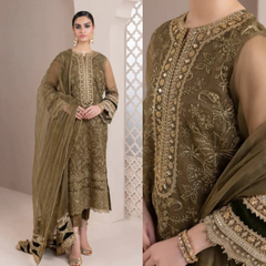 3PC EMBROIDERED ORGANZA SUIT - ZN-128