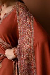 ZN1260 BATIK-3PC DHANAK EMBROIDERED SHIRT WITH DHANAK EMBROIDERED SHAWL AND TROUSER