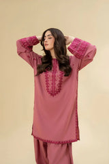 3PC EMBROIDERED DHANAK SUIT - ZN-1448