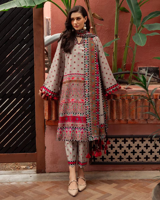 ZN1213  Winter 3PC Dhanak ALL OVER  Printed Suit