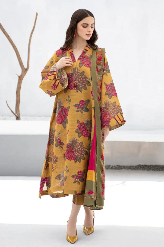 ZN1220- Winter 3PC Dhanak all over Printed Suit